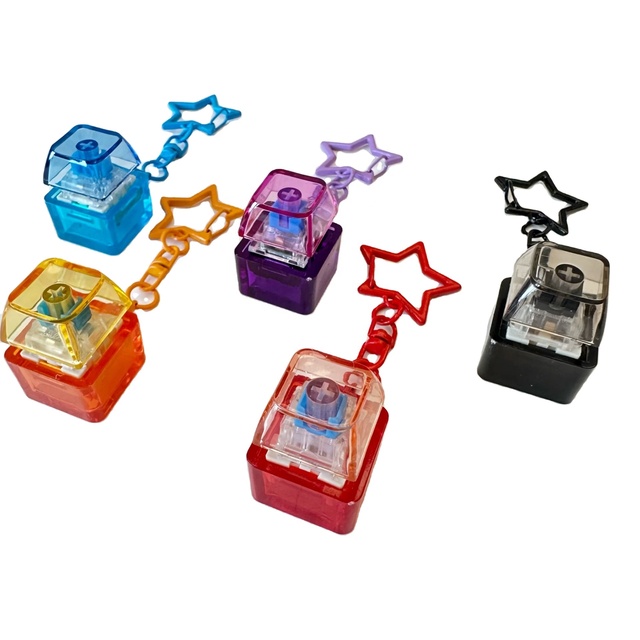 Wholesale Plastic Fidget Toy LOW MOQ Customizable Anime Design Transparent Light-Up Stress Relief Mechanical Keyboard Clicker