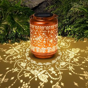 Luces Solares Impermeables de Hierro Reforzado en Oferta, Luces Colgantes con Diseño de Flor Hueca para Jardín, Patio, Calle y Árboles - Product Image 5