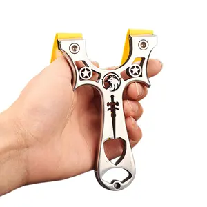 New Product Stainless Steel Mirror Hunting Slingshot Quick Press Installation Rubber Band Outdoor Transport Shooting Catapult