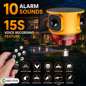 Alarme <span class=keywords><strong>de</strong></span> sécurité solaire MEIYAN pour ferme, sirène 120 dB, lumière stroboscopique, détecteur <span class=keywords><strong>de</strong></span> mouvement PIR 360 degrés pour dissuasion des animaux et des <span class=keywords><strong>voleurs</strong></span> - Product Image 3