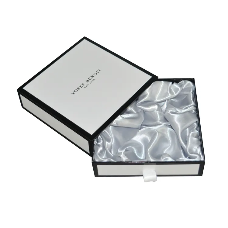 Özel beyaz karton kağit kutu saç demeti sürgülü açık hediye kutusu takı saat kayar çekmece kutusu kolye kutusu