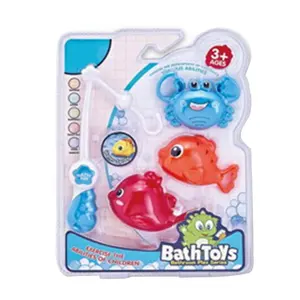 EPT Toys Cheap Colorful 48pcs baby shower fishing game plastic bath toy