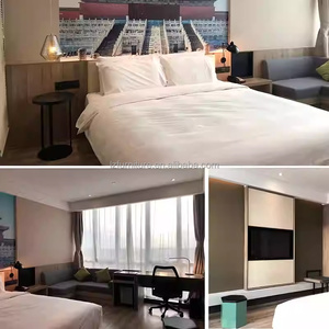Commerical Furniture 3 Star Hotel Bedroom Sets Wood Bed Frame With Mattress Nightstands Wardrobe Desk Chair Side Table & <b>TV</b> <b>Unit</b> - Product Image 5