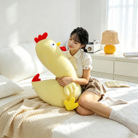 Vente directe usine : Peluche poulet longue et douce, coussin décoratif bicolore en forme de coq, idéal pour la maison, le canapé, ou comme cadeau.