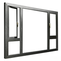 Ventanas Modernas de Triple Vidrio Abatibles, Insonorizadas, con Marco de Aleación de Aluminio Térmico, Barra de Seguridad, para Cocina, Villa, Hotel, Apartamento