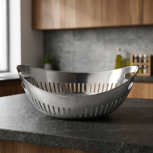 Stainless Steel Fruit <b>Basket</b> with Four Corners Square Shape for Home Organization in Kitchen Living Room Tabletop Organization - Product Image 2