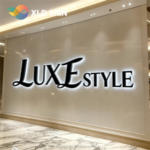 Letrero Personalizado con <span class=keywords><strong>Diseño</strong></span> Interior, Logotipo LED para Pared, <span class=keywords><strong>Letreros</strong></span> Retroiluminados de Metal Dorado para Decoración de Salón de Belleza y SPA - Product Image 3