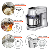 Appareil de cuisine multifonction 3 en 1, batteur sur socle de 6,2 L, pétrin, machine à pétrir la pâte, robot culinaire sur socle