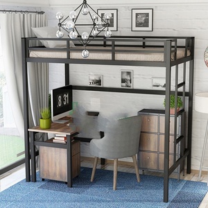Modern Minimalist Wrought Iron Frame <strong>Bed</strong> Queen <strong>Bunk</strong> <strong>Bed</strong> for Adults with Storage Twin <strong>Bed</strong> Loft - Product Image 4
