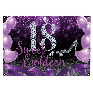 Grande cabine Photo en tissu, arrière-plan d'anniversaire, bannière d'arrière-plan du 18e anniversaire - Product Image 6