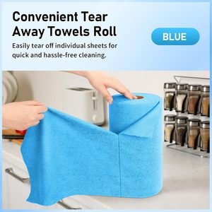 Rouleau de chiffons de nettoyage en microfibre pour cuisine, couleur et taille personnalisées, approvisionnement en gros, rouleaux de serviettes en microfibre réutilisables, fabrication OEM - Product Image 5