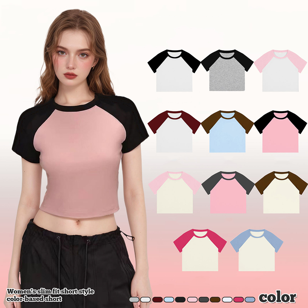 クラシック Shop Our Custom Logo Raglan Sleeve Women's Crop T-shirts トップス