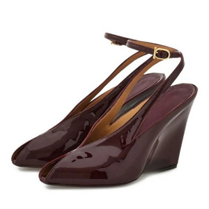 Nouvelles Sandales Compensées à Talons Hauts pour Femmes, Grande Taille 45, Modèles Peep Toe, Chaussures Habillées à Brides Croisées à la Cheville en Cuir Verni - Product Image 2