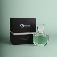 Flacon de parfum en verre givré avec logo personnalisé, 50 ml, flacons de luxe avec pompe pulvérisatrice pour huile de parfum, flacon pulvérisateur avec emballage en boîte