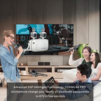 Microphone sans fil professionnel Tosing G6Pro avec deux haut-parleurs de 58 mm, 20 W, son de haute qualité, portable pour les fêtes à domicile, utilisation en KTV