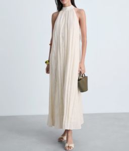 فساتين نسائية أنيقة بالجملة للربيع، تصميم مخصص من الكتان، فساتين صيفية أنيقة وعصرية طويلة للسيدات - Product Image 1