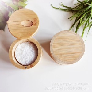 Bamboo Seasoning <b>Jar</b> With Spoon Divided Airtight Lid <b>For</b> <b>Kitchen</b> <b>Storage</b> Solid Condiments - Product Image 4