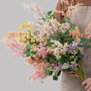 ดอกไม้ประดิษฐ์ CallaFloral ก้านเดี่ยว โพลีเอสเตอร์ สำหรับตกแต่งภายใน สีเขียว สีขาวนวล สีชมพูเข้ม สีม่วง - Product Image 2