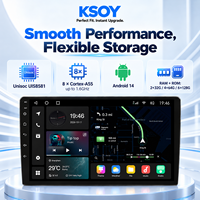 KSOY-TS18 Android 14 4+64G QLED WiFi 4G BT 5.0 Wireless Carplay RCA Output Kamera 360 Octa Core FM RDS Radio Android Autoradio