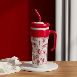 Vaso Térmico de Acero Inoxidable 316 de 40oz al por Mayor con Asa, Botella de Agua Grande Antifugas, Tapa y Popote para Vaso de 40oz - Product Image 1