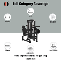 Appareil de musculation pour flexions et extensions des jambes avec dossier vertical, double rouleaux de guidage, poignée avant et tour de poids pour centre de fitness