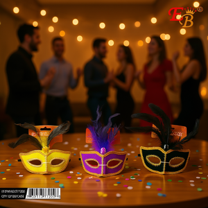 Maschere per feste Eb Party 7.5X3, maschera per occhi in tessuto festivo per matrimoni, balli in maschera, Halloween, festival musicali e altre occasioni - Product Image 2