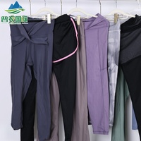Tops de Yoga Usados al por Mayor, Ropa Deportiva de Segunda Mano, Leggings Deportivos de Grado A con Efecto Push-Up para Mujer, Fitness y Gimnasio