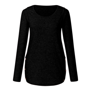 2020 camicie solide Casual di maternità alla moda top a maniche lunghe per la gravidanza per l'<span class=keywords><strong>allattamento</strong></span> al seno <span class=keywords><strong>e</strong></span> l'<span class=keywords><strong>allattamento</strong></span> di maternità - Product Image 5