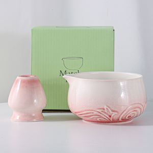 2P/Set Pink Color Unique Bowl Premium Cute Matcha Set - Product Image 1