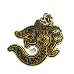 Customized cutout shape new design gold lapel pins - 2" soft enamel pins black nickel plated - Product Image 1
