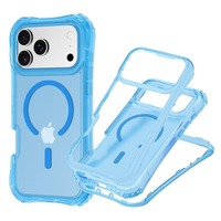 Coque de téléphone magnétique antichute 3-en-1 en TPU, design ultra-fin, pour iPhone 14 15 16 Plus 16 17 Air Pro Pro Max