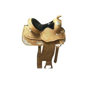 Sillín occidental de cuero marrón tallado por fabricante - Product Image 4