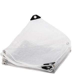 Transparent Pvc Tarpaulin 0.3mm Thickness Waterproof Door Curtain Sunscreen Thermal Insulation Cloth Wall Mount Fixed Panel - Product Image 1