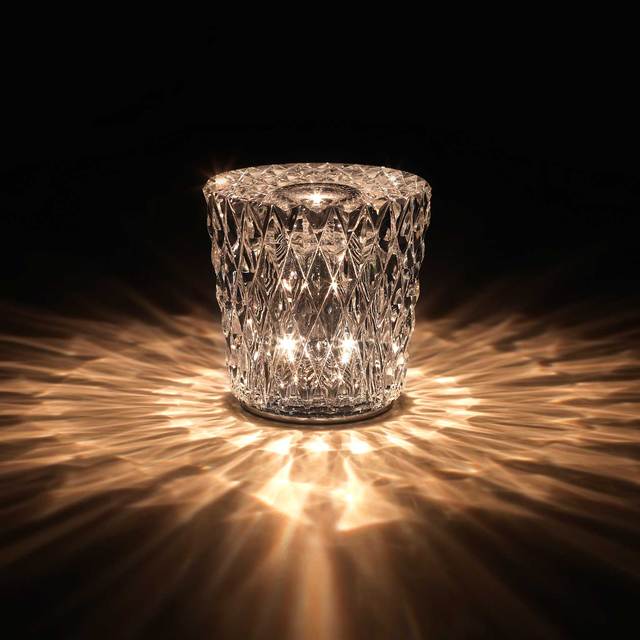 Luxury Crystal Rechargeable LED Cordless Table Lamp with Touch Control Flexible & Simple Design for Hotel & Restaurant Decor