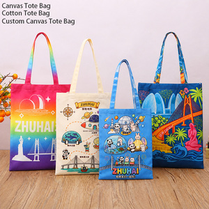 <span class=keywords><strong>Sac</strong></span> fourre-tout en toile robuste et écologique, imprimé avec des monuments urbains vibrants, <span class=keywords><strong>sac</strong></span> de courses réutilisable en coton avec poignée arc-en-ciel - Product Image 1