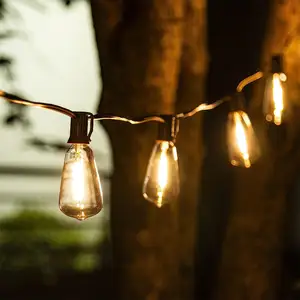 Cafe Patio LED Holiday Outdoor String Lights Outdoor Waterproof Vintage Bulb LED Light Strings Vintage Garden Light