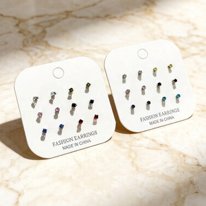 Boucles d'oreilles Yu Han, lot de 7 paires, ensemble hebdomadaire, résine noire, cadeau pour femme - Product Image 2