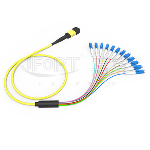 Factory LC OM3/OM4 8/12/24F G657A1 MPO/MTP Cable de conexión de fibra óptica 12 Core 0,9mm Modo único 1 M Fanout Assembly Jumper - Product Image 6