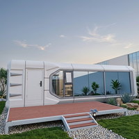 Maison capsule haut de gamme, durable, imperméable, en aluminium, écologique, pour villa et hôtel, capacité 4-5 personnes, 42 mètres carrés