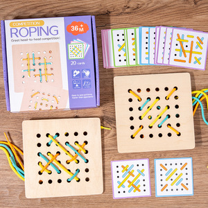 Jeu <span class=keywords><strong>de</strong></span> puzzle Montessori personnalisé en bois contre filetage humain pour enfants Jeu éducatif à cordes pour l'apprentissage des compétences <span class=keywords><strong>de</strong></span> vie Jouets pour garçons et filles - Product Image 4