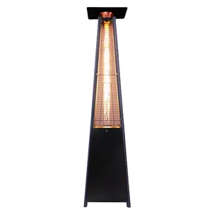 Outdoor Standing Tower Pyramid Heater Flame Square Glass Tube Outdoor Gas Pyramid Heater