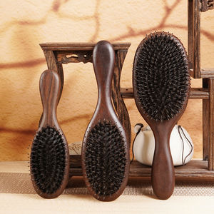 Meridian Massage gerät Hochwertige Haar Holz bürste mit Wildschwein borsten Schwarz Sandelholz Dicker Zahn Massage kamm Luxus - Product Image 6