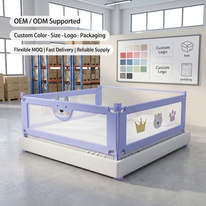 <span class=keywords><strong>Sponda</strong></span> <span class=keywords><strong>Letto</strong></span> <span class=keywords><strong>per</strong></span> <span class=keywords><strong>Bambini</strong></span> in Metallo con Rivestimento Oxford, Ipoallergenica, Morbida <span class=keywords><strong>per</strong></span> Pelli Sensibili, Protezione Delicata <span class=keywords><strong>per</strong></span> Neonati e <span class=keywords><strong>Bambini</strong></span> fino a 3 Anni - Product Image 1