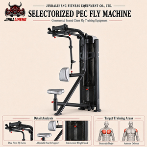 Máquina Comercial de Pec <span class=keywords><strong>Deck</strong></span> con Selector y Posición de Inicio Ajustable para un Entrenamiento Focalizado en la Fuerza del Pecho - Product Image 2