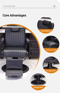 Winplus professionnel robuste Antique inclinable noir Belmont Vintage hommes salon de coiffure chaise chaise de coiffure Salon de coiffure - Product Image 5