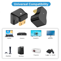 360-Grad-Winkel U-förmiger Mini-Konverter für Männliche HDTV 2.1V zu Weibliche Verlängerung 4K UHD 8K60Hz Adapter HD8K