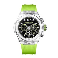 Montre de sport pour homme en acier inoxydable et bracelet en cuir/silicone, analogique, résistante à l'eau, design simple, mouvement à quartz SEIKO