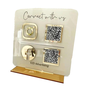 Exhibidor de Acrílico Personalizable con Código QR para Mostrar Iconos de Redes Sociales con Estilo, Letrero de <span class=keywords><strong>Instagram</strong></span> y <span class=keywords><strong>Facebook</strong></span> - Product Image 2