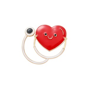 Toptan özel tıbbi hatıra broş Pin kalp anatomisi stetoskop hemşire doktor demir UV baskı Anime emaye tarzı - Product Image 5