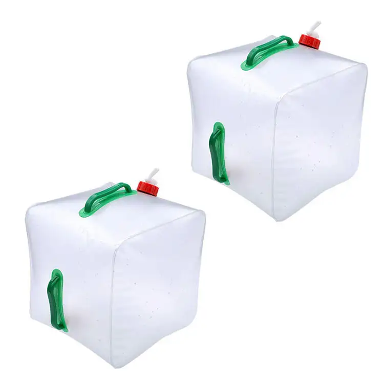 20L 야외 접이식 접이식 물 가방 컨테이너 캠핑 하이킹 휴대용 생존 물 저장 가방